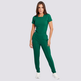 Women's High-waisted Plain Front Scrub Pant