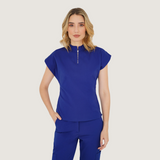 Women's Zipper Scrub Top