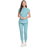 Abigail Mandarin Collar Scrub Top