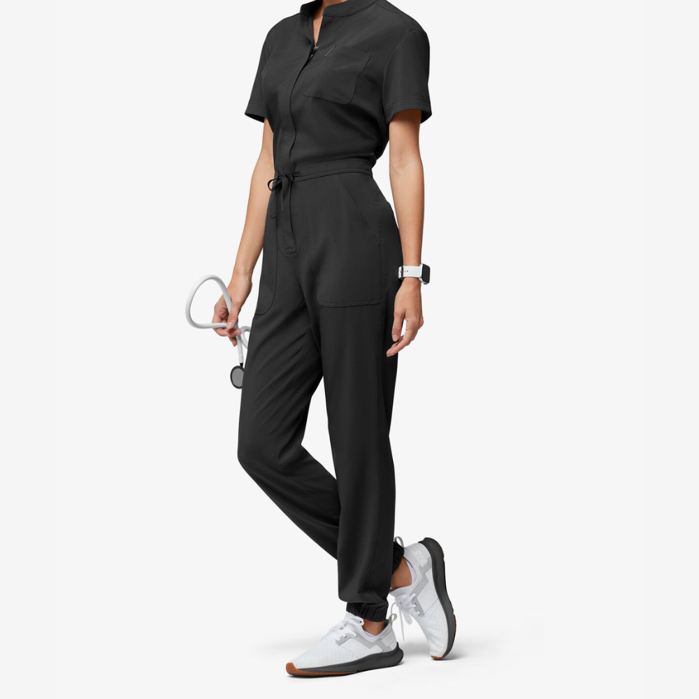 Women's Six Pockets Short Sleeves Jumpsuit