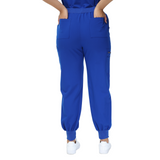 Barbara Eight-Pocket Jogger Scrub Pants with adjustable drawcord and vibrant drawstring.