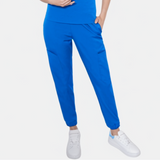 Women's Elastic Waistband Multiple Pockets Scrub Pant