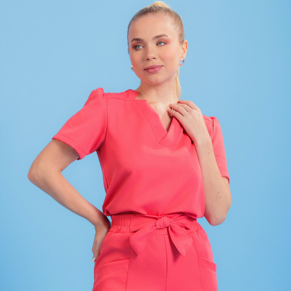 Women's Slim V-neck Scrub Top