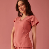 Women's Tulip Sleeve V-neck Scrub Top