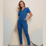 Women's V-neck Puff Sleeve Jumpsuit