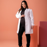 Women's Priest Collar Elastic Cuff Lab Coat