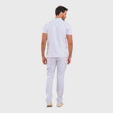 Men's Elastic Waistband Side Pockets Scrub Pant