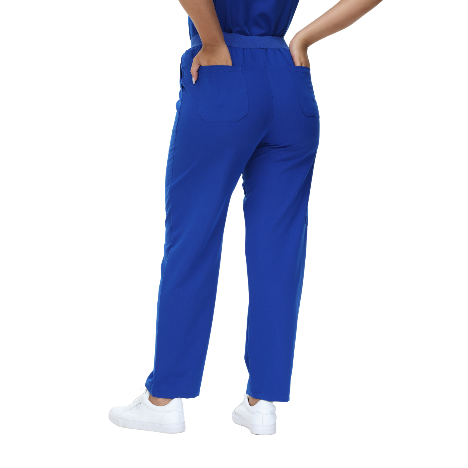 Beata Six-Pocket Straight Scrub Pants with adjustable drawcord and vibrant design.