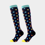 Multicolor Printed 3D Knitted Compression Sock