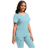 Aggie Heart-neck Scrub Top