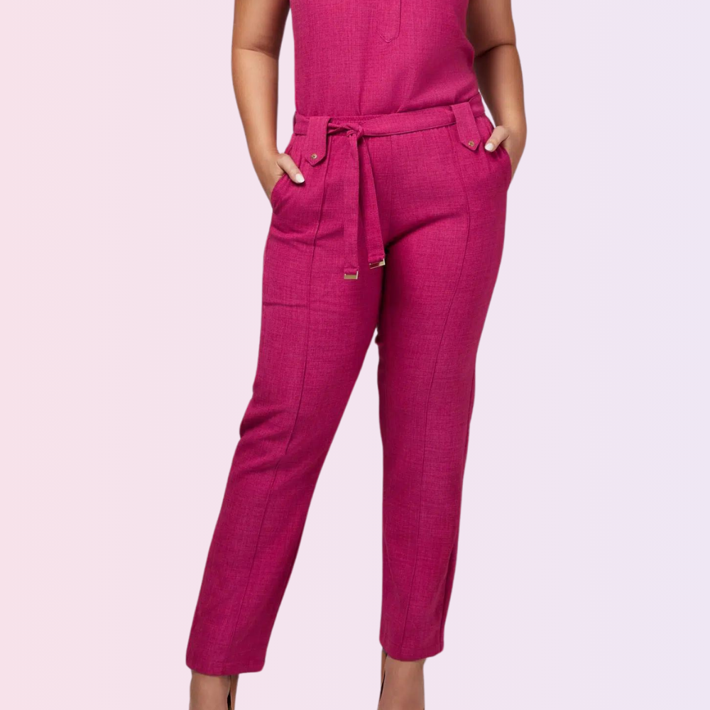 Women's Elastic Waistband Side Pocket Scrub Pant