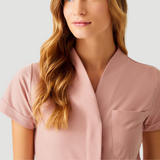 Women's Mostra Collar Two Side Pockets Scrub Top