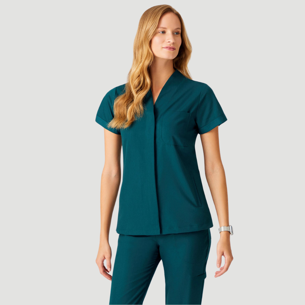 Women's Mostra Collar Two Side Pockets Scrub Top