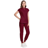 Abigail Mandarin Collar Scrub Top