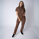 Women's Ankle-length Ankle Slit Printed Scrub Pant