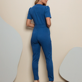 Women's V-neck Puff Sleeve Jumpsuit