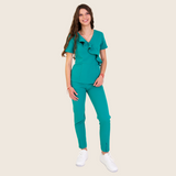 Women's Cigarette Leg Two Pockets Scrub Pant