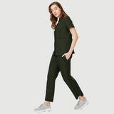 Women's Elastic Waist Three Pockets Scrub Pant