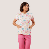 Women's Slim Fit Scrub Top With Round Neck