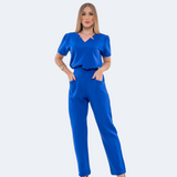 Women's V-Neck with Details Slim Fit Scrub Top