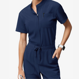 Women's Six Pockets Short Sleeves Jumpsuit