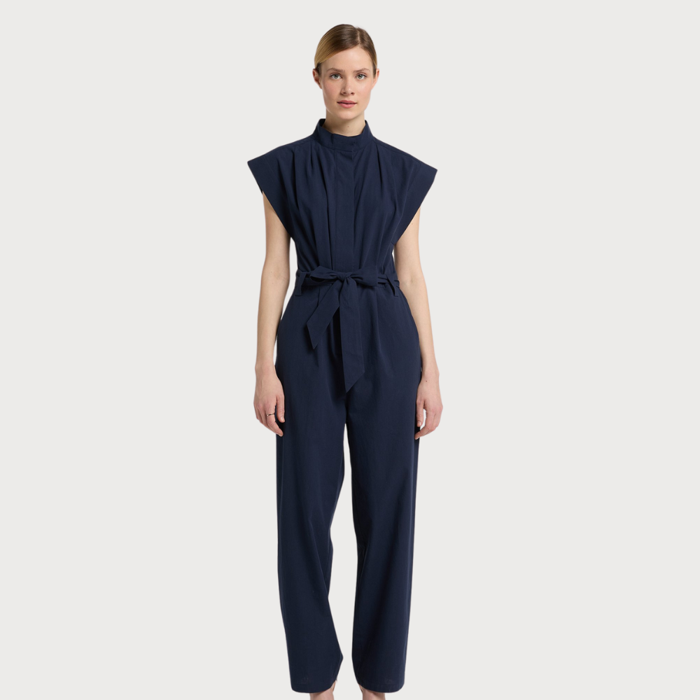 Women's Stand-up Collar Side Pockets Jumpsuit