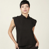 Women's Mandarin Stand Collar Sleeveless Scrub Top