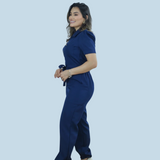 Women's Polo Neck Puff Sleeve Jumpsuit