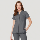 Women's Mostra Collar Two Side Pockets Scrub Top