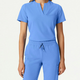 Women's V-neck One-Pocket Slim Scrub Top