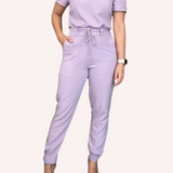 Women's Back Elastic Waistband Side and Back Pockets Scrub Pant