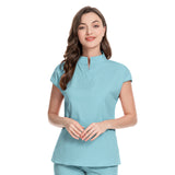 Abigail Mandarin Collar Scrub Top