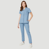 Women's Mostra Collar Two Side Pockets Scrub Top