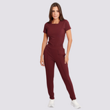 Women's High-waisted Plain Front Scrub Pant