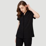 Women's Mostra Collar Two Side Pockets Scrub Top