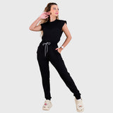 Women's Sporty Elastic Waist Scrub Pant