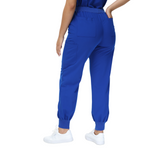 Barbara Eight-Pocket Jogger Scrub Pants with adjustable drawcord and vibrant drawstring.