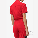 Women's Six Pockets Short Sleeves Jumpsuit