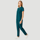 Women's Mostra Collar Two Side Pockets Scrub Top