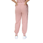 Barbara Eight-Pocket Jogger Scrub Pants with adjustable drawcord and vibrant drawstring.