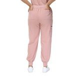 Barbara Eight-Pocket Jogger Scrub Pants with adjustable drawcord and vibrant drawstring.