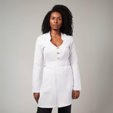 Women's Priest Collar Button-up Lab Coat