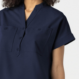 Banded Collar Scrub Top