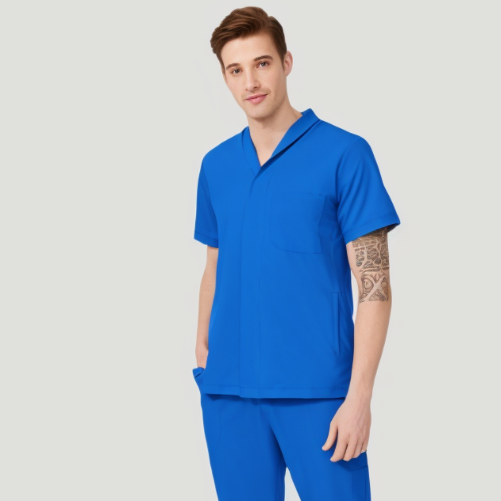 Men's Mostra Collar Three Pockets Scrub Top