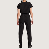 Women's Multiple Pockets Zipper Front Cap Sleeves Jumpsuit