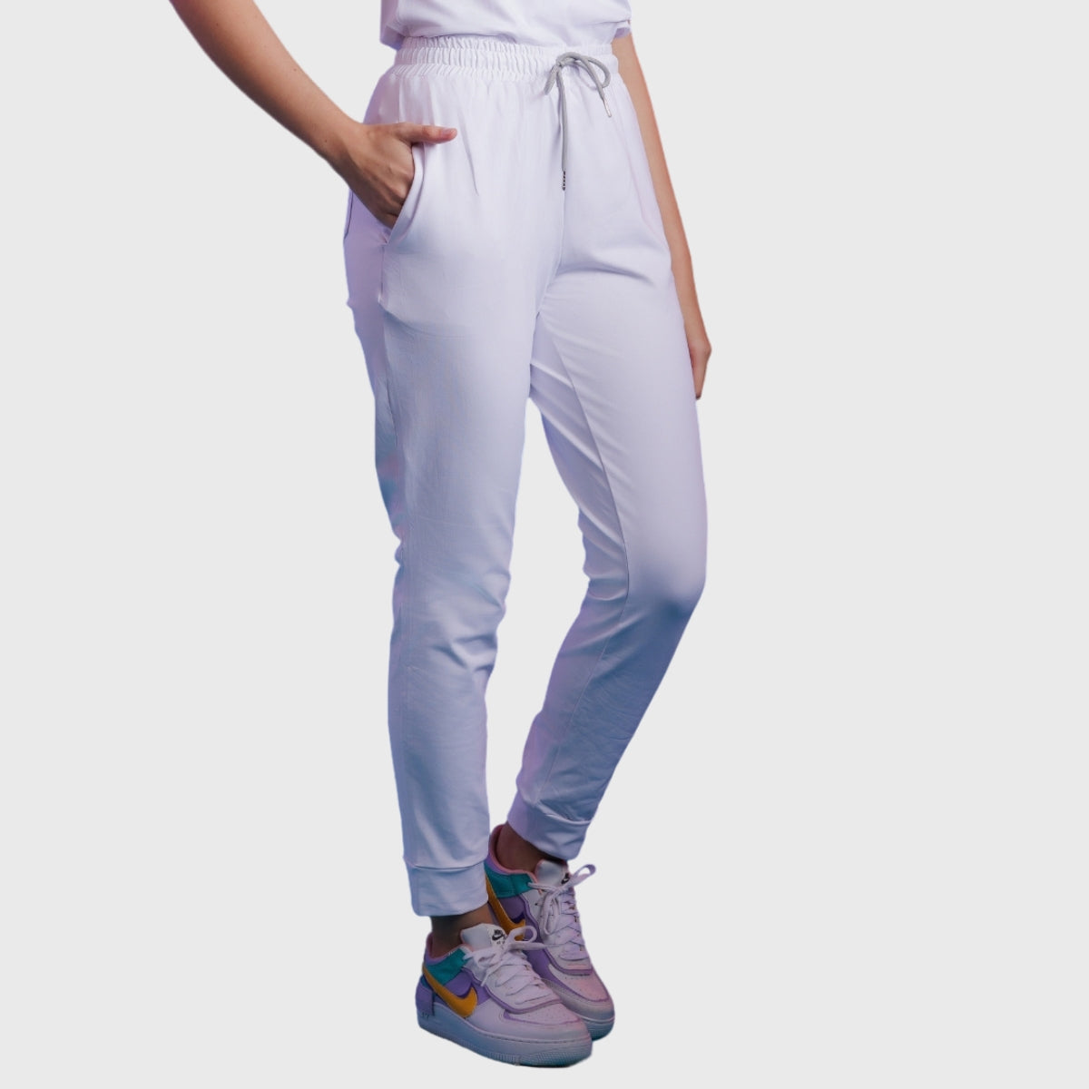 Women's Sporty Elastic Waist Scrub Pant