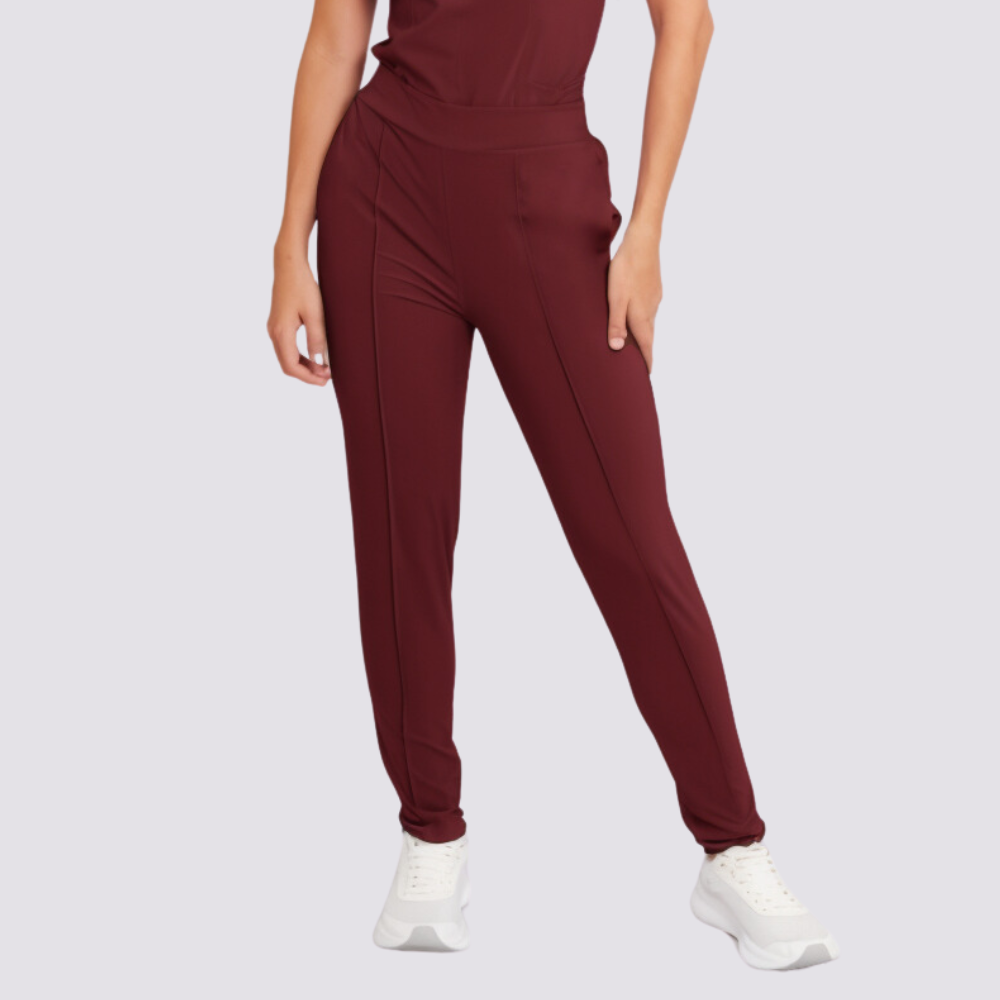 Women's High-waisted Plain Front Scrub Pant