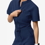 Women's Six Pockets Short Sleeves Jumpsuit