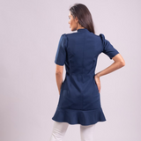 Women's Short Sleeves Priest Collar Lab Coat