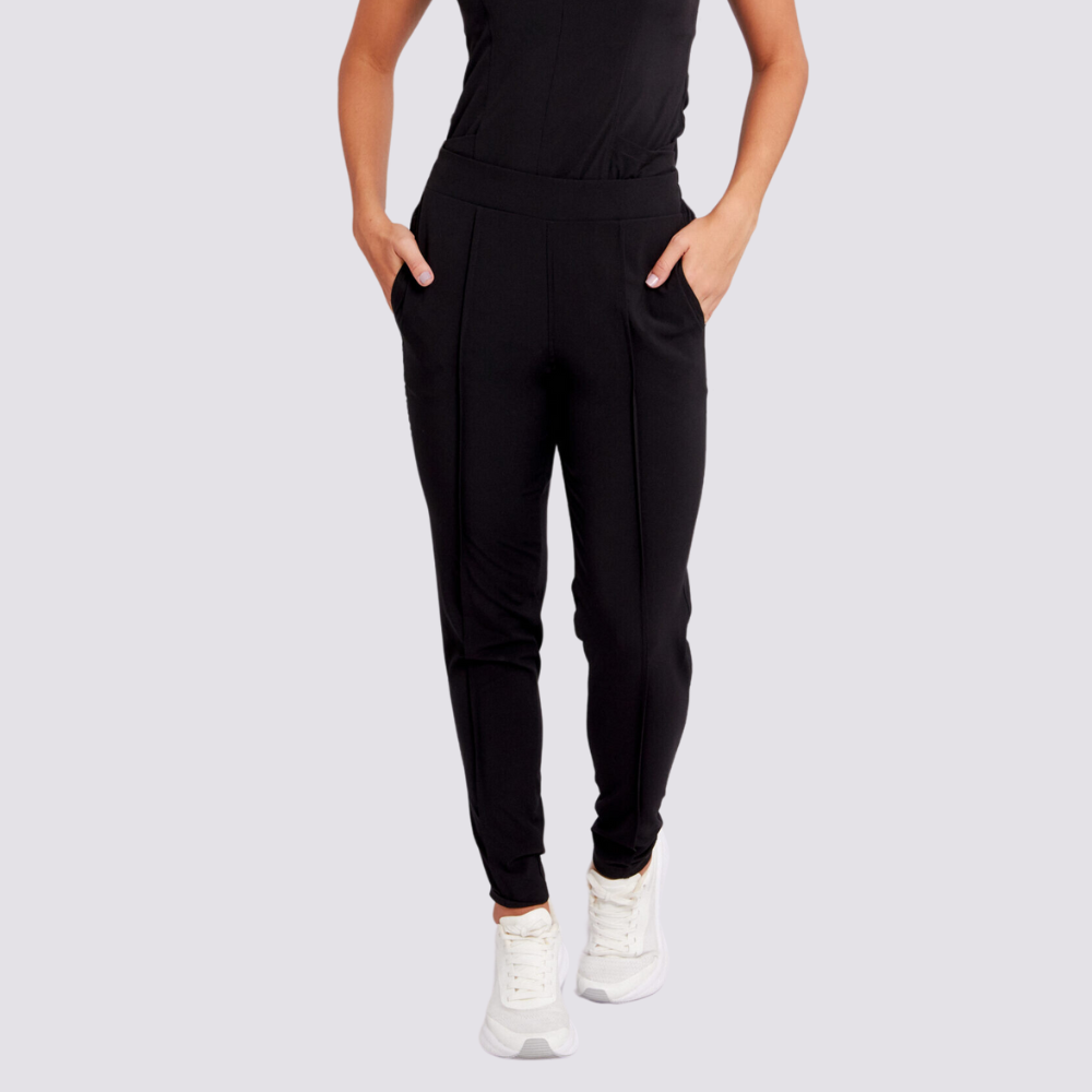 Women's High-waisted Plain Front Scrub Pant